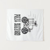 Pizza Blizzard Bike Courier Driver Wandteppich (Vorderseite (Horizontal))