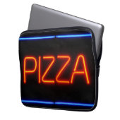 PIZZA Blue & Red Neon Sign Laptopschutzhülle (Vorderseite Links)