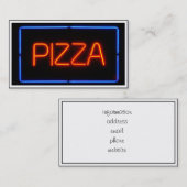 PIZZA Blue & Red Neon Sign Visitenkarte (Vorne/Hinten)