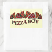 Pizza Boy Rechteckiger Aufkleber (Tasche)