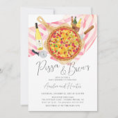 Pizza & Brew Couples Kinderdusche Einladung Mädche (Vorderseite)