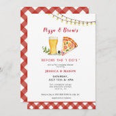 Pizza & Brew Lässige Paare Dusche Einladung (Vorne/Hinten)
