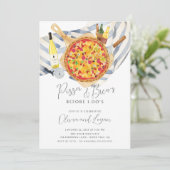 Pizza & Brew Probe Dinner Einladung (Stehend Vorderseite)