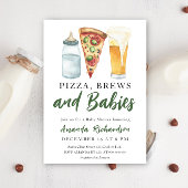 Pizza, Brews and Babies - Babydusche Einladung