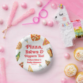 Pizza Brews and Diapers zu Pizza Beer Baby Shower Pappteller (Party)