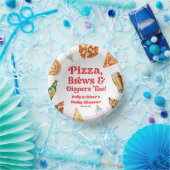 Pizza Brews and Diapers zu Pizza Beer Baby Shower Pappteller (Party)