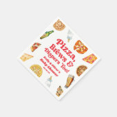 Pizza Brews and Diapers zu Pizza Beer Baby Shower Serviette (Ecke)