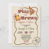 Pizza Brews bevor ich Paare Brautparty Einladung (Vorderseite)