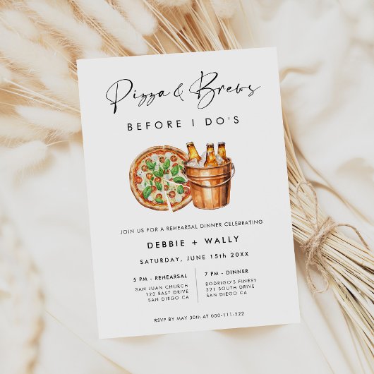 Pizza & Brews bevor ich Probe essen Einladung