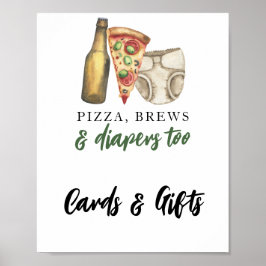 Pizza, Brews & Diapers Karten und Geschenke Babydu Poster