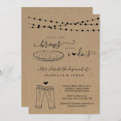 Pizza & Brews nach dem Empfang nur Elopement Einladung (Vorne/Hinten)