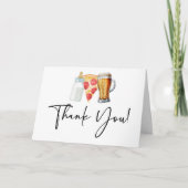 Pizza Brews und Diapers auch! Babyparty Dankeskarte (Vorderseite)