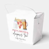 Pizza Brews und Diapers auch! Babyparty Geschenkschachtel (Rückseite)