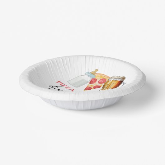 Pizza Brews und Diapers auch! Babyparty Pappteller (Gewinkelt)