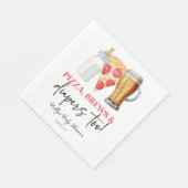 Pizza Brews und Diapers auch! Babyparty Serviette (Ecke)