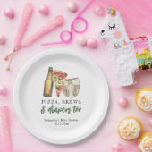 Pizza, Brews und Diapers zu Baby-Dusche Pappteller (Party)