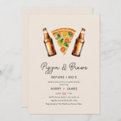 Pizza & Brews vor der Hochzeitsdusche Einladung (Vorne/Hinten)