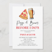 Pizza & Brews vor der Hochzeitsdusche Einladung (Vorderseite)