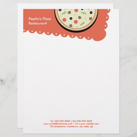 Pizza Briefkopf (Vorne/Hinten)