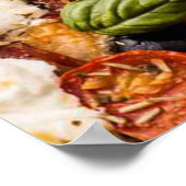 Pizza bringt Menschen in motivierend Küche zusamme Poster (Ecke)