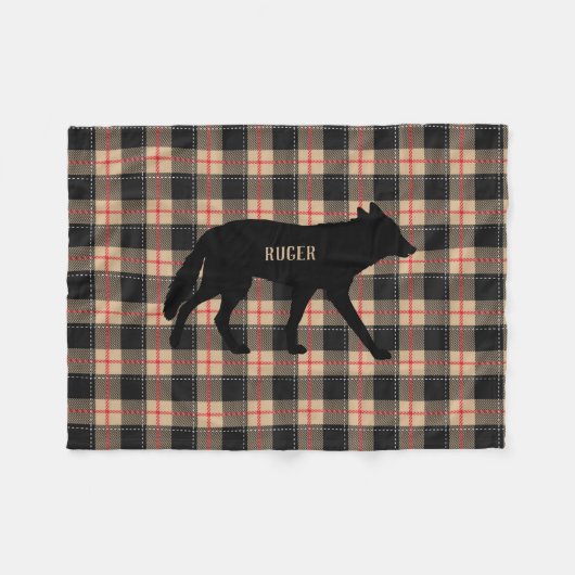 Pizza Buffalo Kariert Wild Coyote Dog anpassen Fleecedecke (Vorderseite (Horizontal))