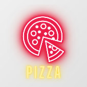 Pizza Business Neon Fensteraufkleber (Blatt)