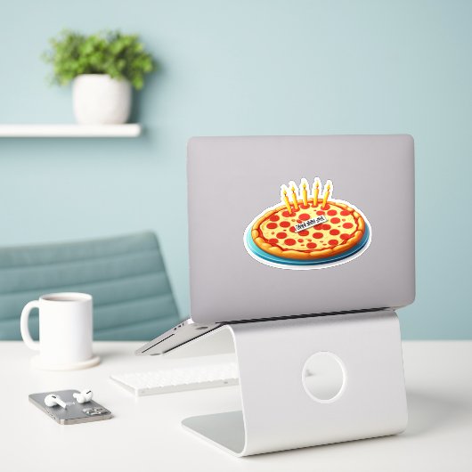 Pizza, Cake, Repeat!" (Adults) Aufkleber (Laptop auf Schreibtisch)