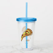 Pizza Cartoon Illustration Acryltrinkbecher (Vorderseite)