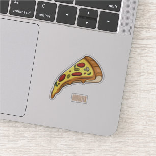 Pizza Cartoon Illustration Aufkleber