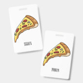 Pizza Cartoon Illustration Ausweis (Vorder- & Rückseite)