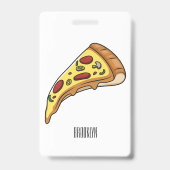 Pizza Cartoon Illustration Ausweis (Rückseite)