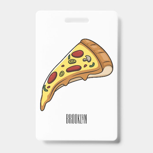 Pizza Cartoon Illustration Ausweis (Vorderseite)