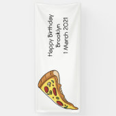 Pizza Cartoon Illustration Banner (Vertikal)