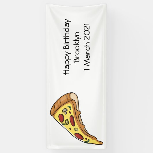 Pizza Cartoon Illustration Banner (Vertikal)