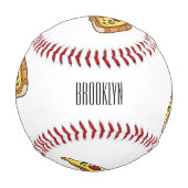 Pizza Cartoon Illustration Baseball (Rückseite)