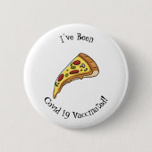Pizza Cartoon Illustration Button (Vorderseite)