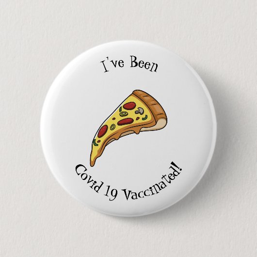 Pizza Cartoon Illustration Button (Vorderseite)