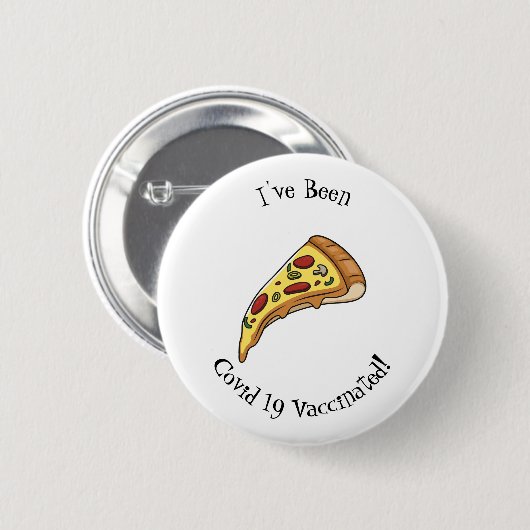 Pizza Cartoon Illustration Button (Vorne & Hinten)