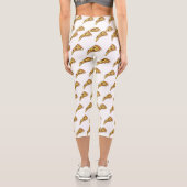 Pizza Cartoon Illustration Capri Leggings (Rückseite)