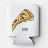 Pizza Cartoon Illustration Dosenkühler (Rückseite)