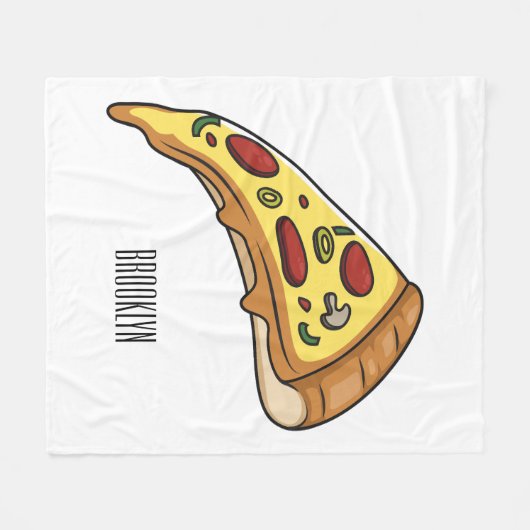 Pizza Cartoon Illustration Fleecedecke (Vorderseite (Horizontal))