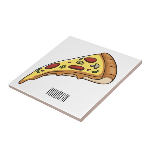 Pizza Cartoon Illustration Fliese (Seite)
