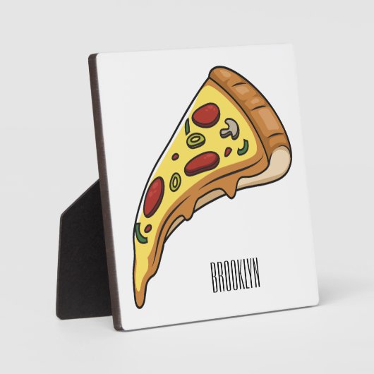Pizza Cartoon Illustration Fotoplatte (Vorderseite)