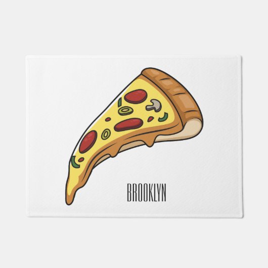 Pizza Cartoon Illustration Fußmatte (Vorderseite)