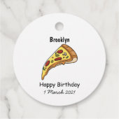 Pizza Cartoon Illustration Geschenkanhänger (Rückseite)