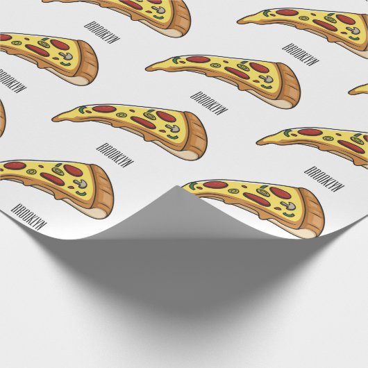 Pizza Cartoon Illustration Geschenkpapier (Ecke)