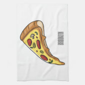 Pizza Cartoon Illustration Geschirrtuch (Vertikal)