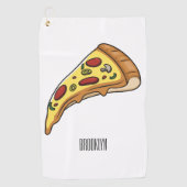 Pizza Cartoon Illustration Golfhandtuch (Vorderseite)