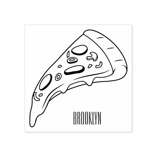 Pizza Cartoon Illustration Gummistempel (Prägung)