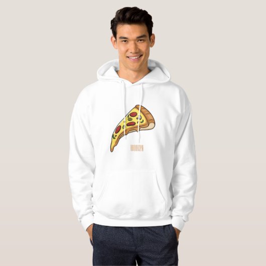 Pizza Cartoon Illustration Hoodie (Vorne ganz)